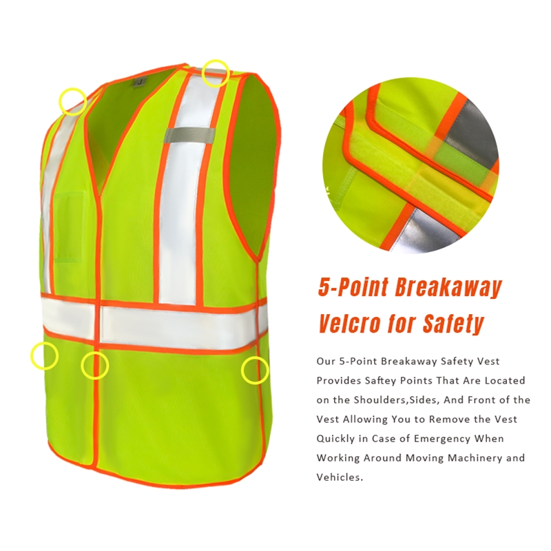 Class 2 Hi-Vis 5-Point Breakaway Safety Vest