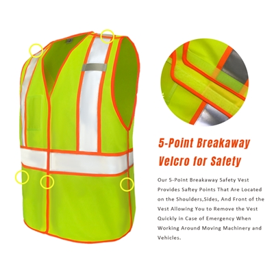 Class 2 Hi-Vis 5-Point Breakaway Safety Vest